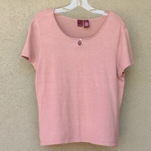 Merona Silk-blend Pink Short Sleeve Sweater Top L